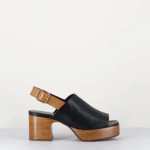 Sandales en cuir bleu nuit à plateforme - MILOU W83 NUIT