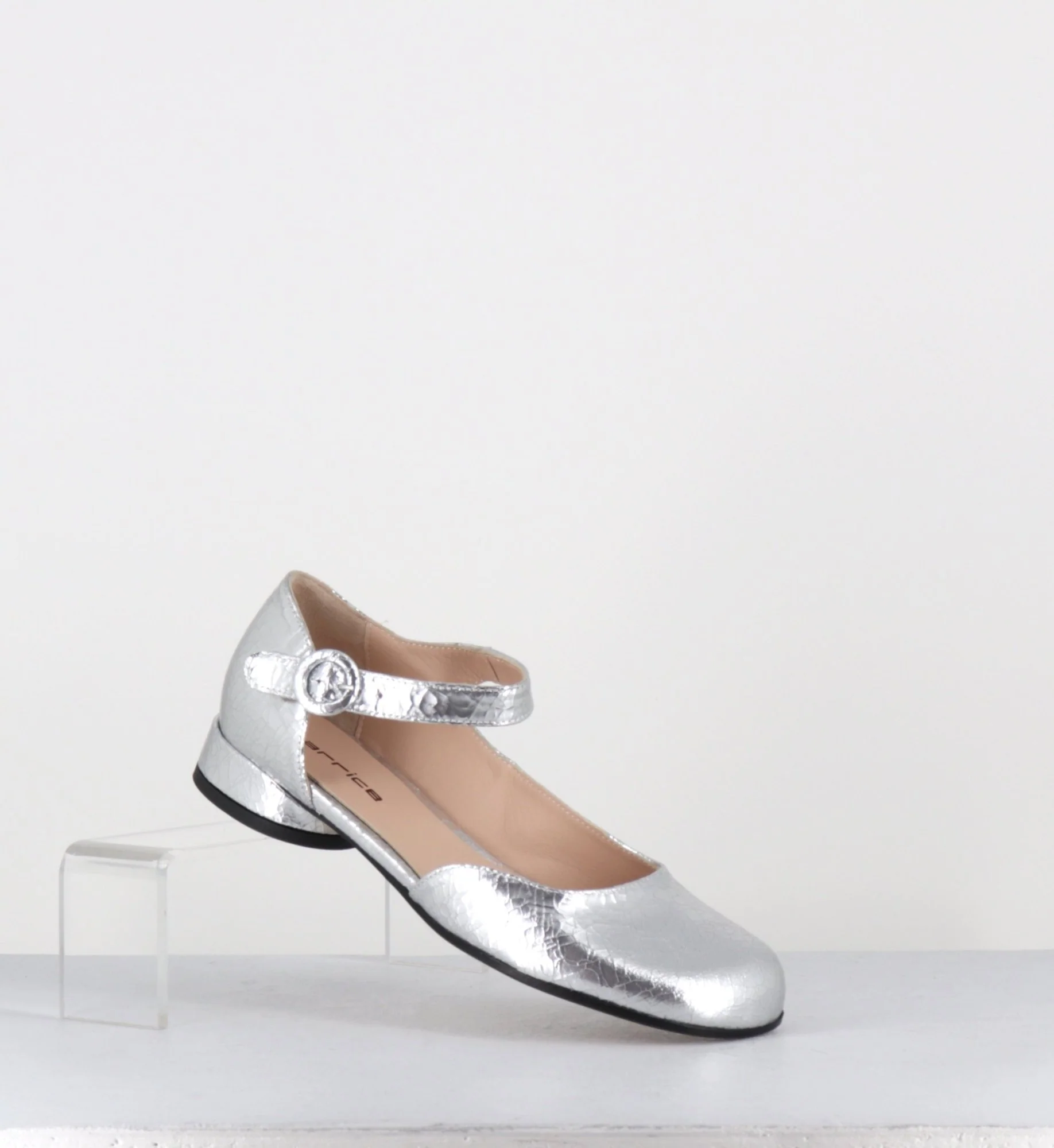 Babies asymétrique petit talon cuir craquelé argent - MANI24 CRAK ARGENTO – Image 5
