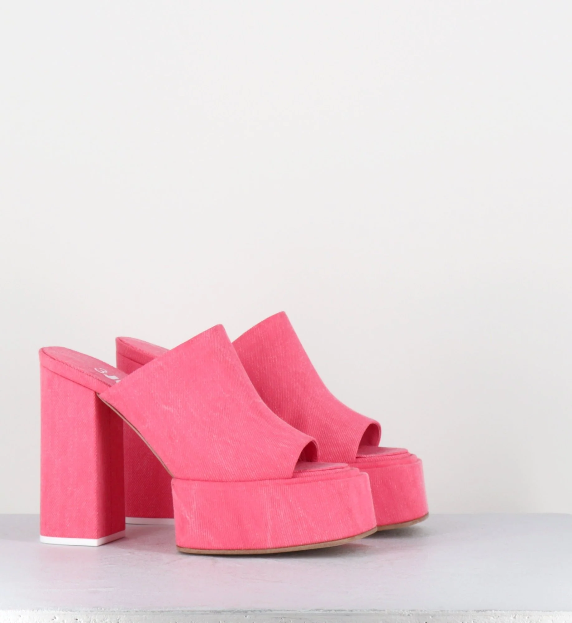 Mules à plateforme talon haut en jean rose - SUE JEANS CANDY – Image 7