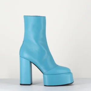 Boots en cuir souple bleu turquoise - IARA MOK ASH