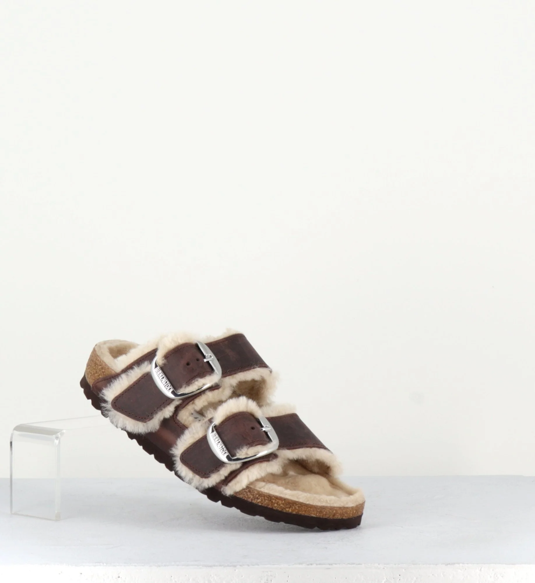 ARIZONA BIG BUCKLE CUIR MARRON FOURRÉES SHEARLING BROWN – Image 4