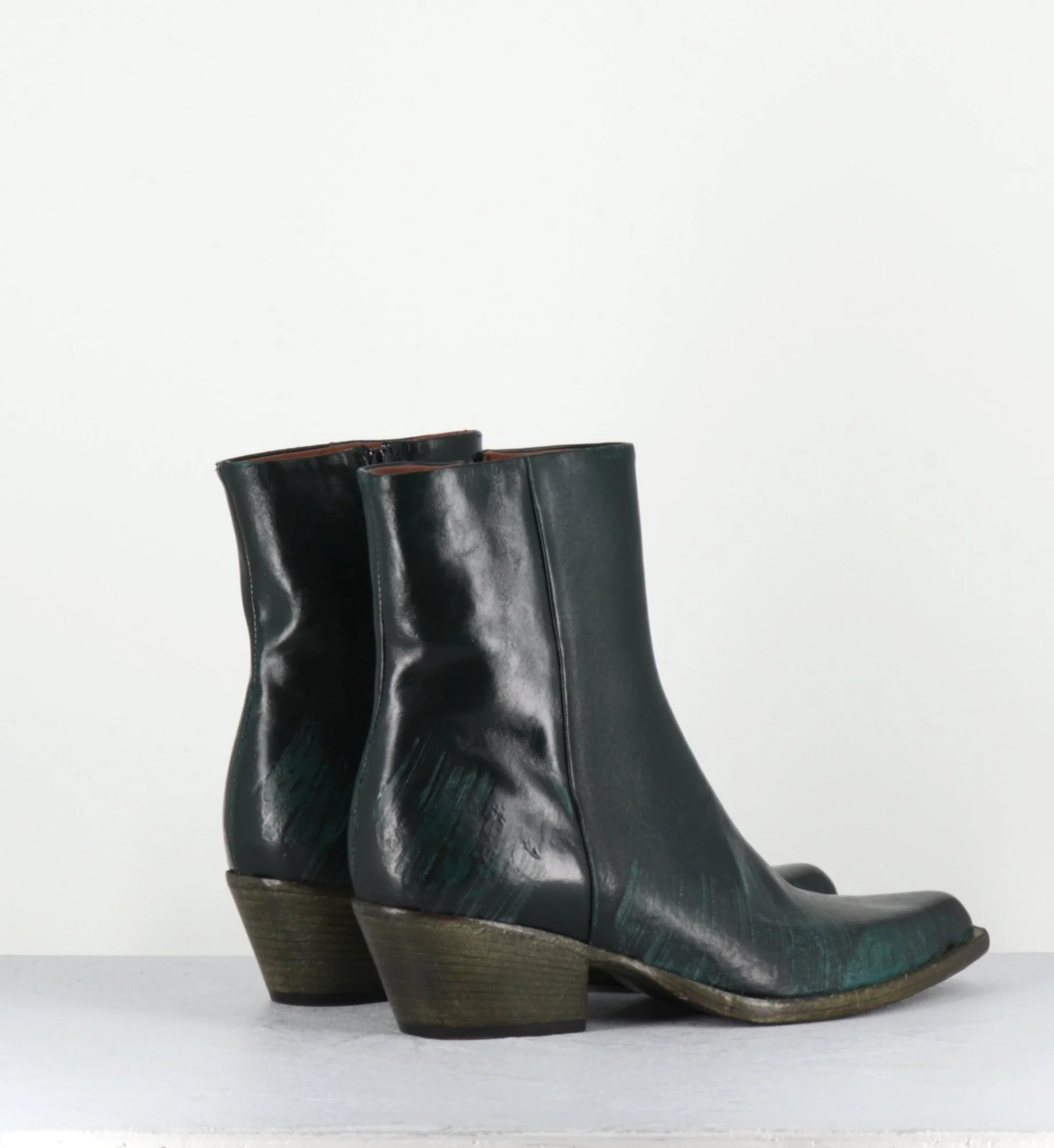 Santiags en cuir vert usé - SEBER3 MORODER BOTTIGLIA – Image 7