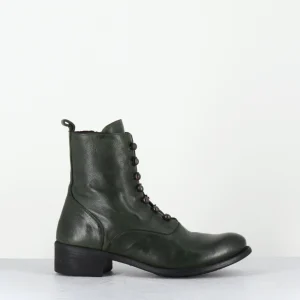 Boots souples en cuir vert à boutons - LISON CAOU036 VERDE