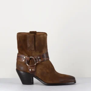 Boots santiag en daim marron vieilli - 5180 BIRRA