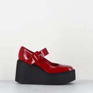 90s Mary-Jane compensées en cuir vernis rouge - YERI VERNICE ROSSO