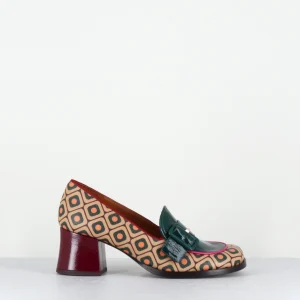 Mocassins petit talon look 70s vert - TEISIN GALLETA BROWN