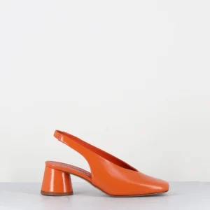 Escarpins slingback en cuir orange - CALA21 GLAZE CLEMENTINA