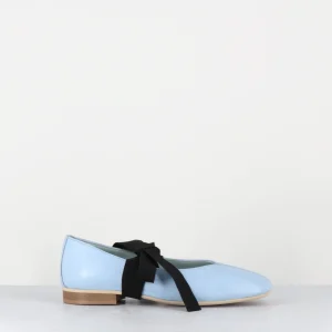 Ballerines 'chausson de danse' en cuir bleu ciel - CHESTER3 NAPPA CIELO