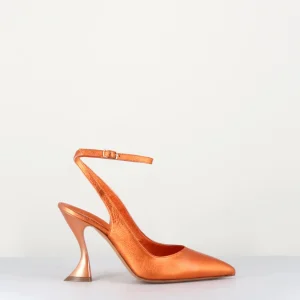 Escarpins bout pointu talon stylisé en cuir irisé orange - 2616 WASH FLECCE