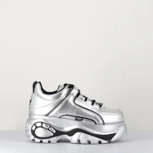 Sneakers en cuir métallisé argent & semelle épaisse Buffalo London - 1339 SILVER