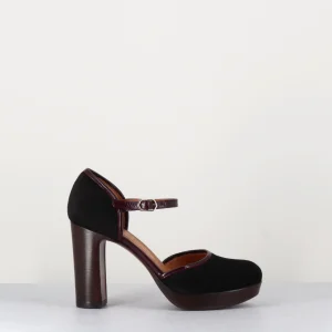 Babies talon en daim noir - YALO NEGRO GRAPE