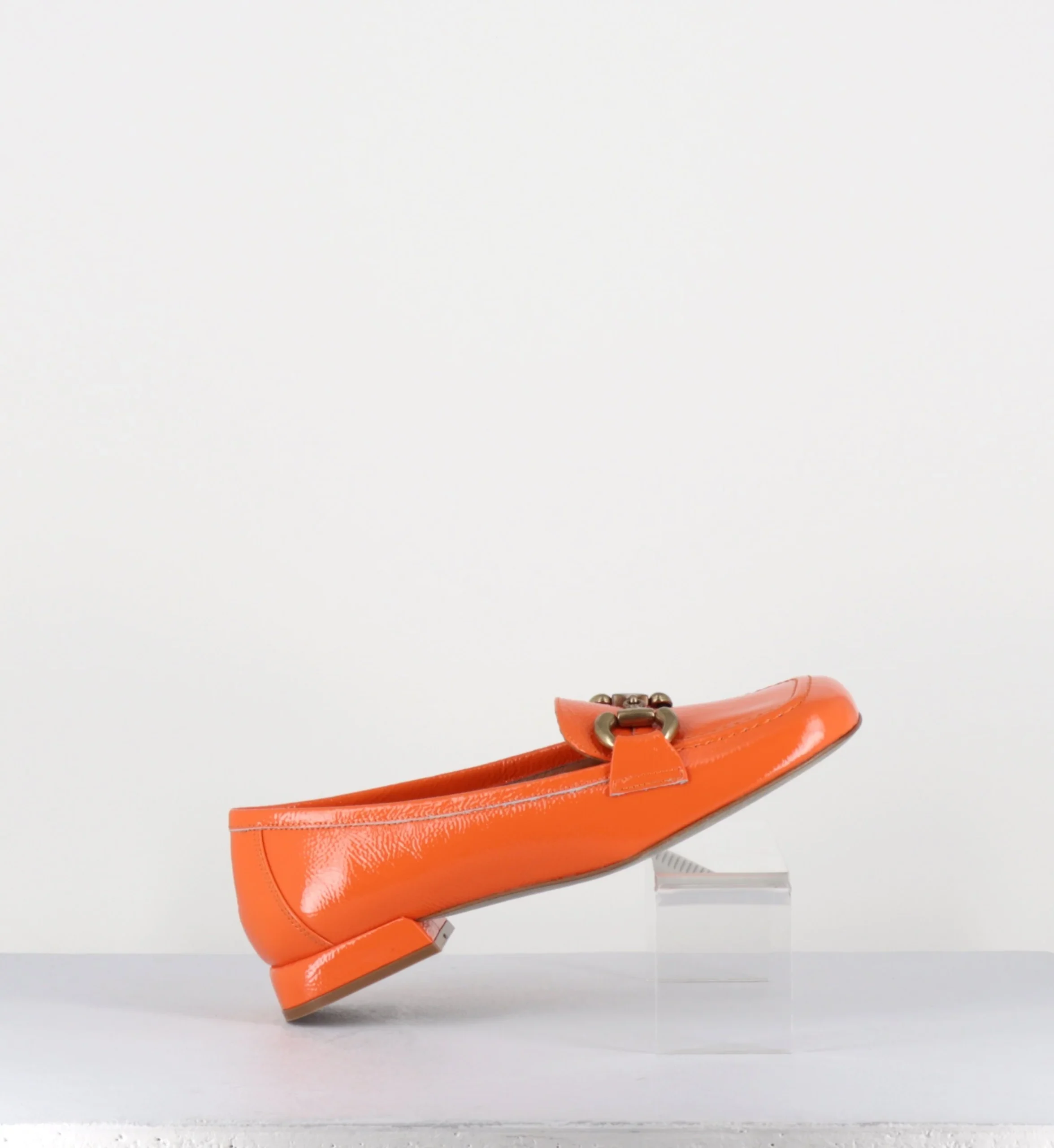 Mocassins 60s en cuir vernis orange - LAKE NAPLAK ARANCIO – Image 7