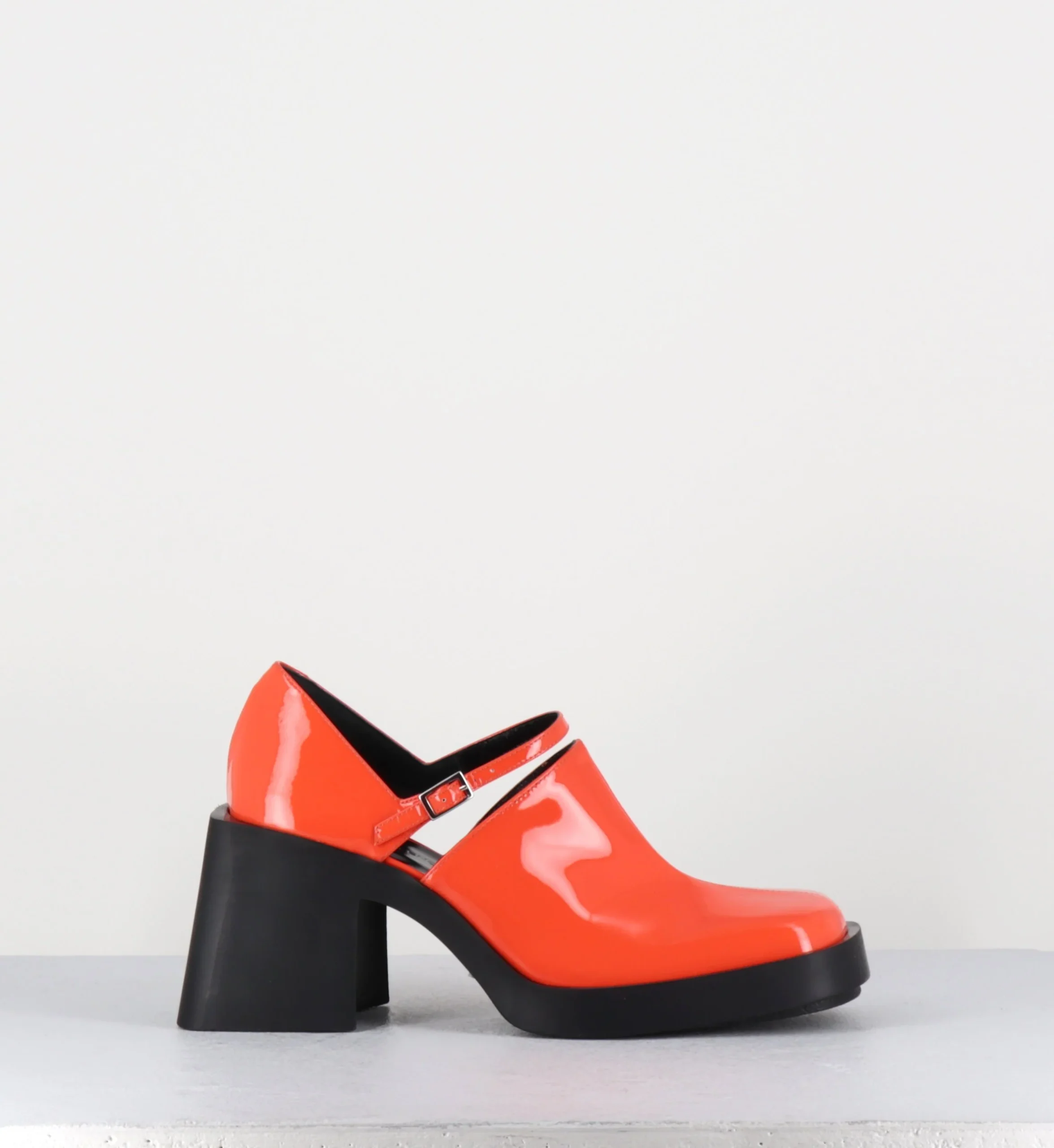 90s Mary-Jane en cuir vernis orange - KIM ORANGE PATENT