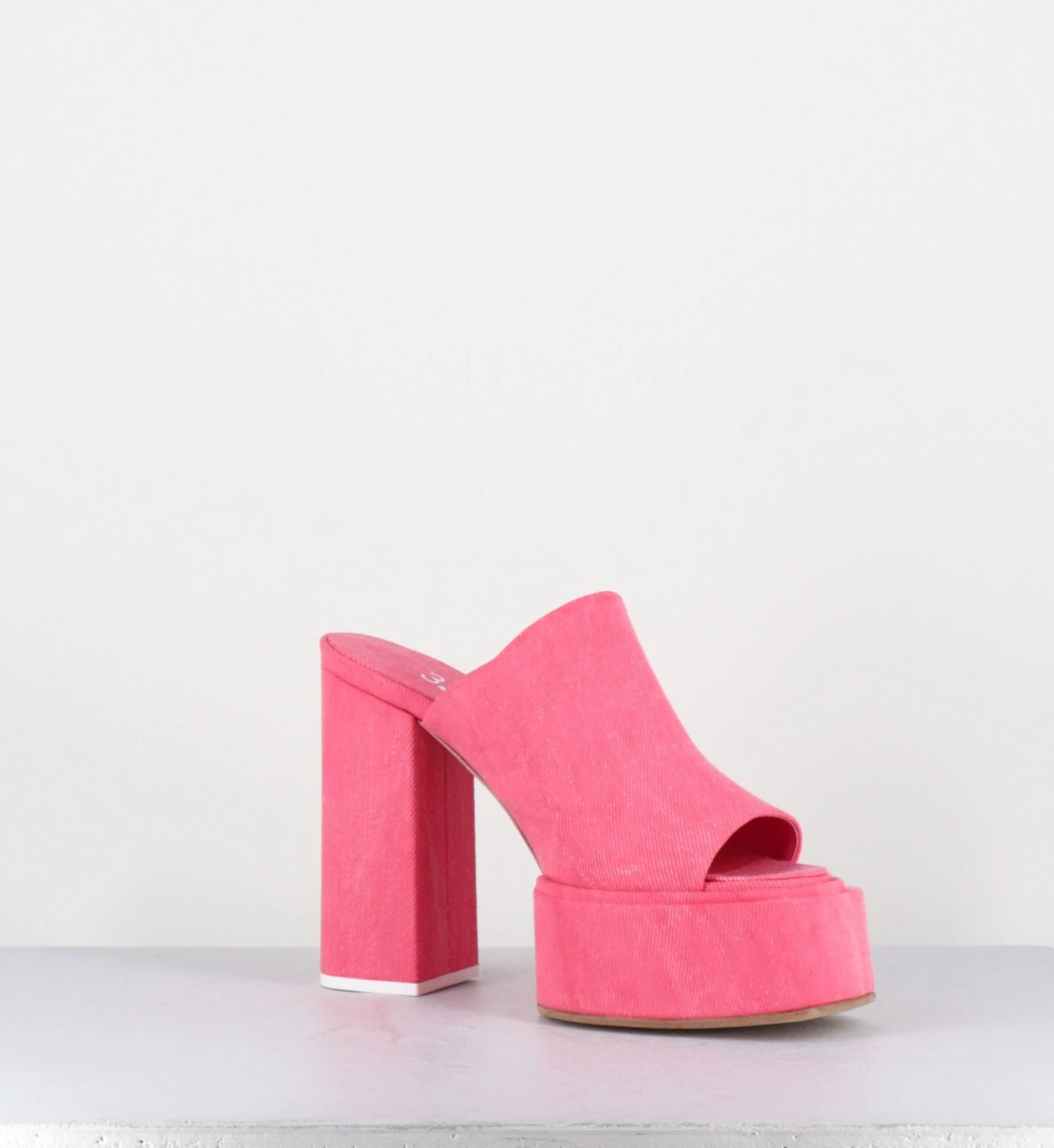 Mules à plateforme talon haut en jean rose - SUE JEANS CANDY – Image 9
