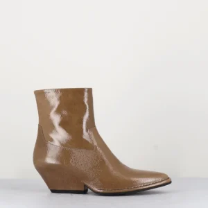 Boots santiag en cuir naplak beige - 10807 VETRO OLMO