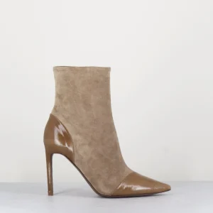 Boots bout pointu talon haut bi-matière - 11444 DAFNE OLMO