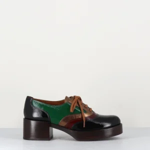 Derbies en cuir effet vernis multicolor - INOUE NEGRO TESTA