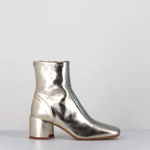 Boots 70s en cuir métallisé or & argent - CECIL13 METAL PLATINO