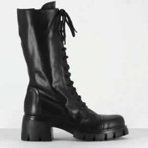 Rangers tige haute en cuir noir - 6410 NERO