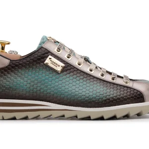 Sneaker en cuir ombré à la main