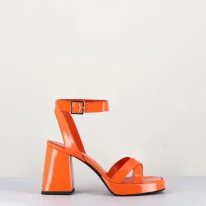 Sandales à plateforme cuir vernis orange - SUNNY VERNICE ARANCIO