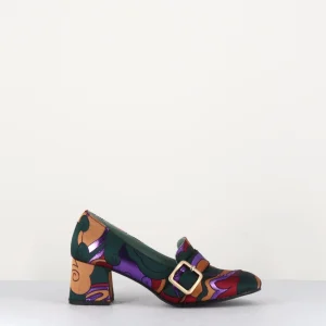 Mocassins à talons en toile multicolore D83S3 - Paola D'Arcano