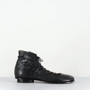 Ballerines à lacets mis-hautes en cuir brillant noir - DYLAN SHOE NERO