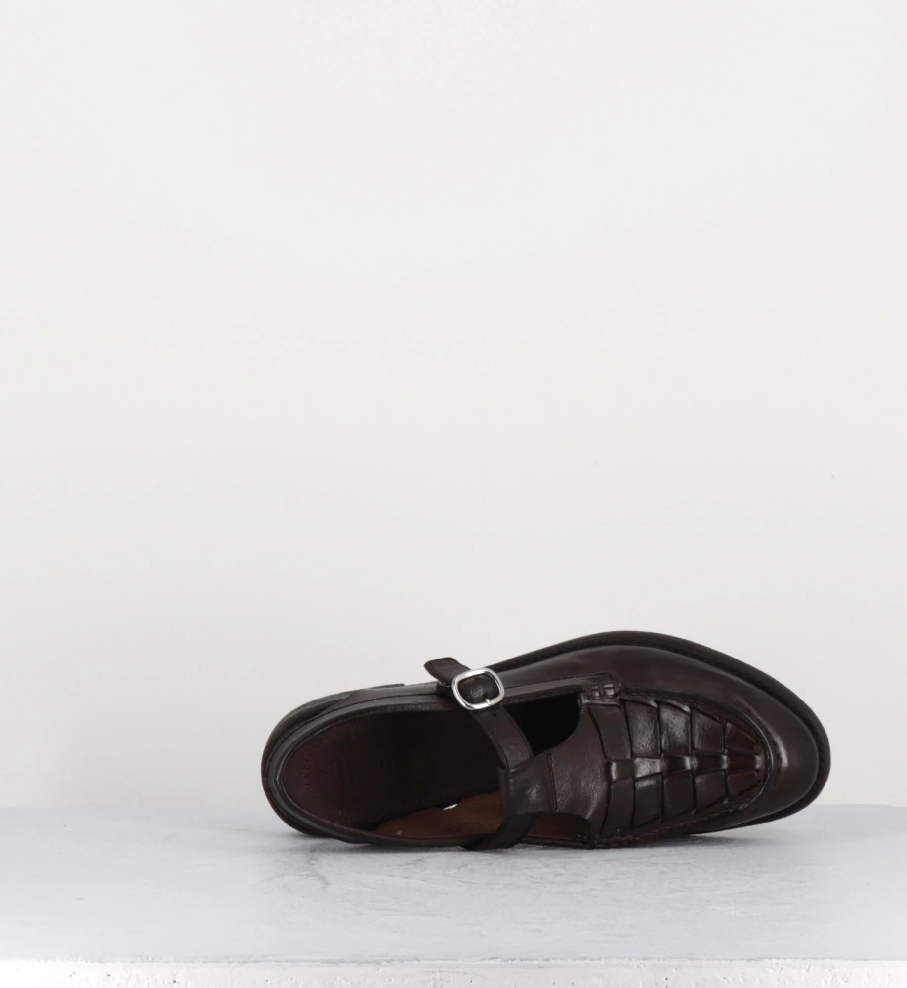 Chaussures Mary-Jane slingback en cuir marron tressé - LEX537 CORTECCIA – Image 8