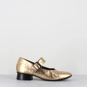 Babies en cuir or petit talon - TABLI25 LAME ORO