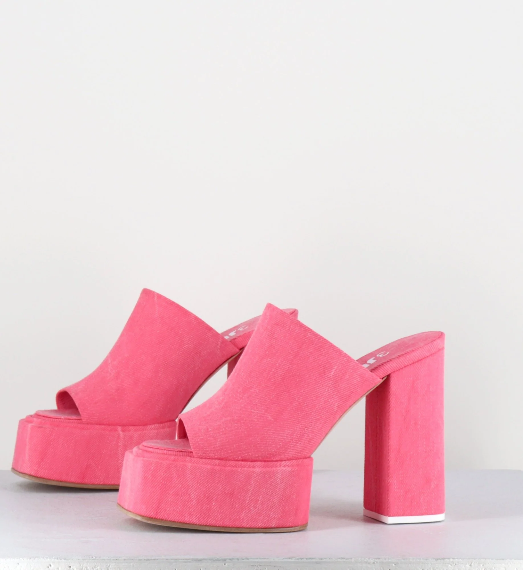 Mules à plateforme talon haut en jean rose - SUE JEANS CANDY – Image 5