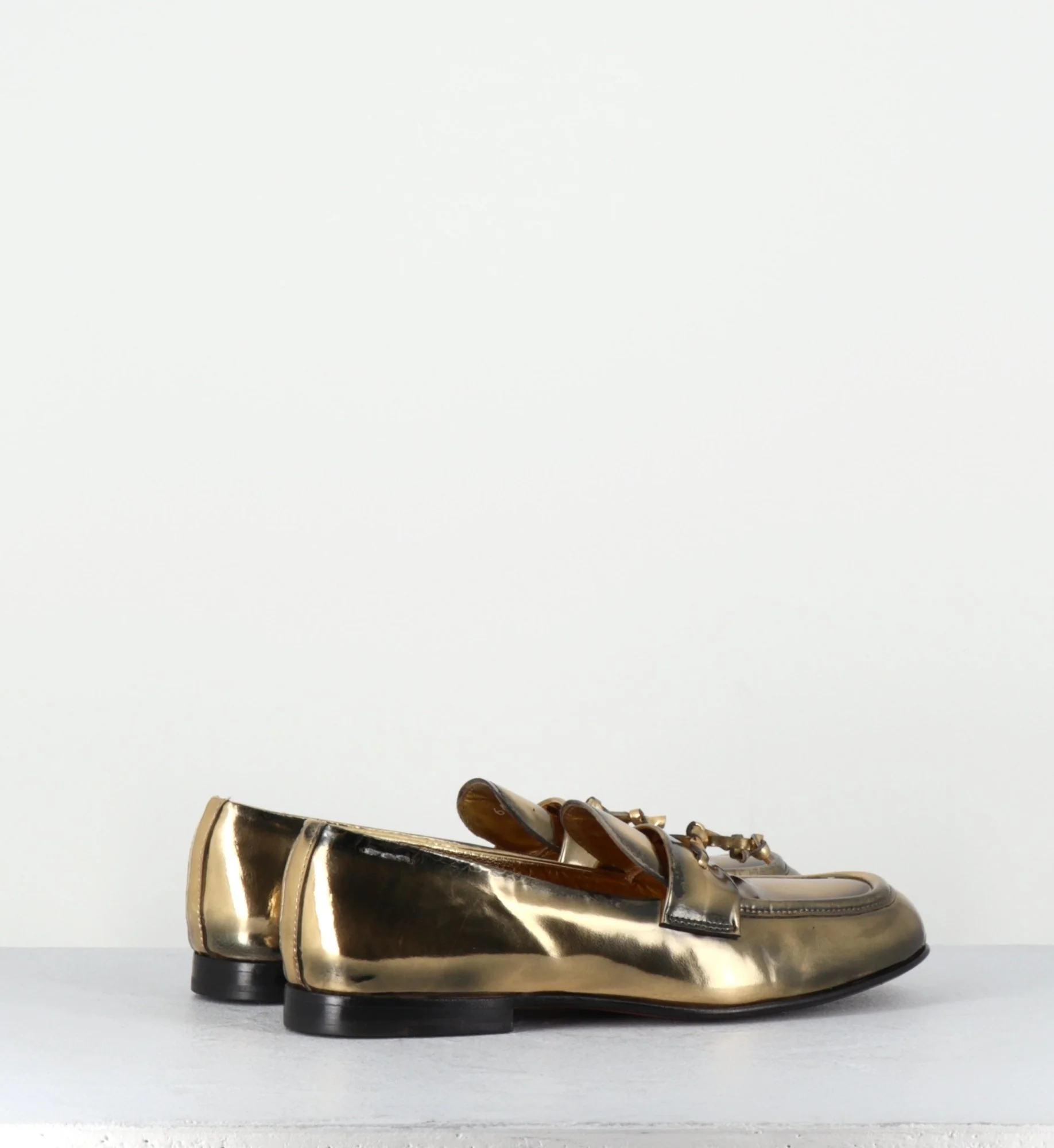 Mocassins souple en cuir métallisé doré - 60264 CAPRA SUPER ORO – Image 6