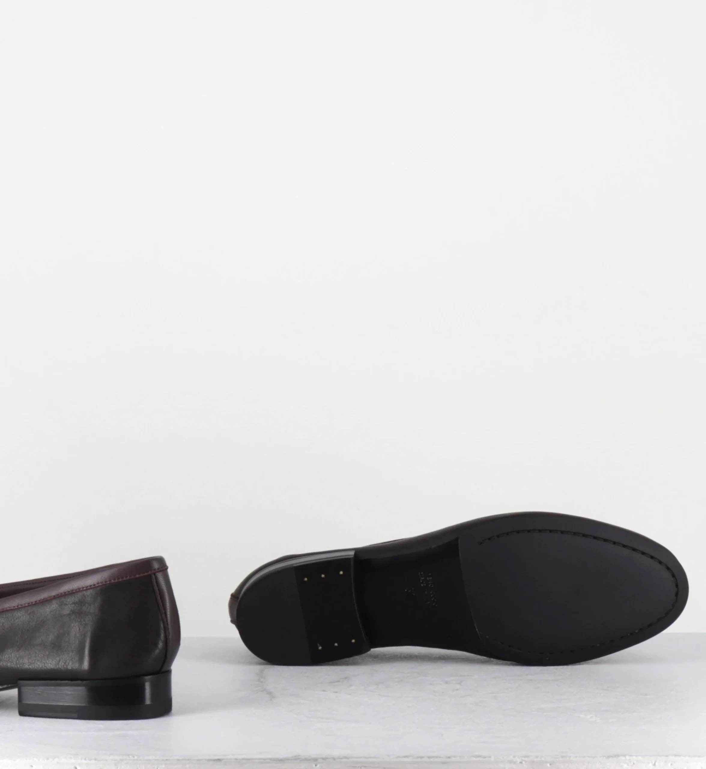 Ballerines noeud en cuir marron & prune - BELLE CUSNA MARRONE – Image 7