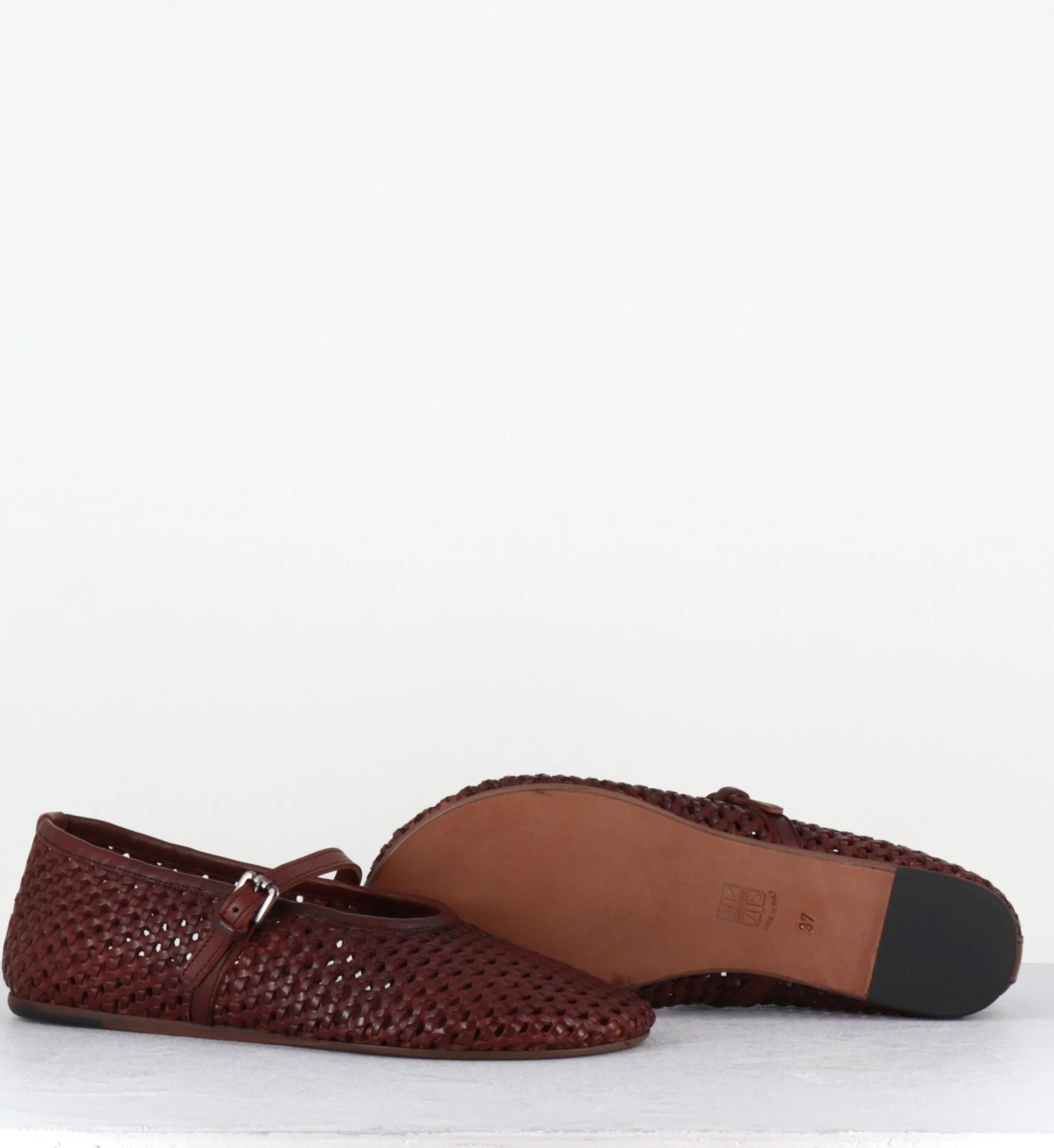 Ballerines à bride en cuir tressé artisanal marron - 18881 OLIVER OLD BRANDY – Image 9