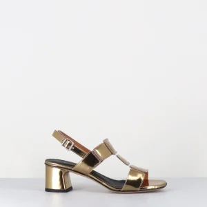 Sandales 60s cuir miroir doré - LEFAI11 SPECCHIO ORO