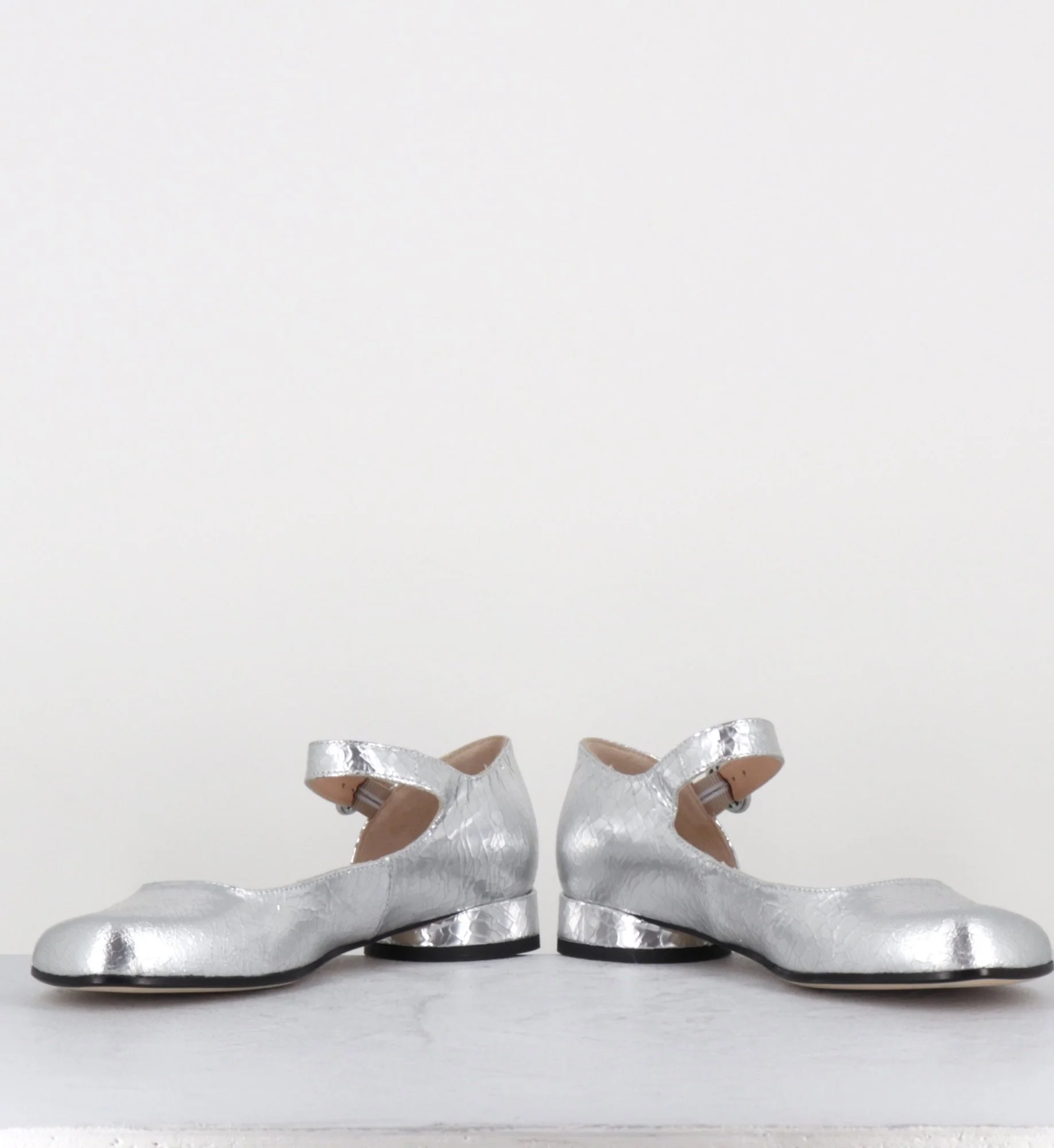 Babies asymétrique petit talon cuir craquelé argent - MANI24 CRAK ARGENTO – Image 6
