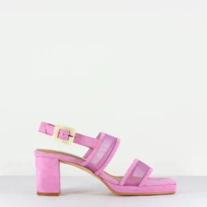 Sandales en daim et mesh violet - Pruna Mesh