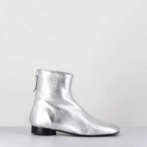 Boots plates 60s en cuir argent - PAM26 MET ARGENTO