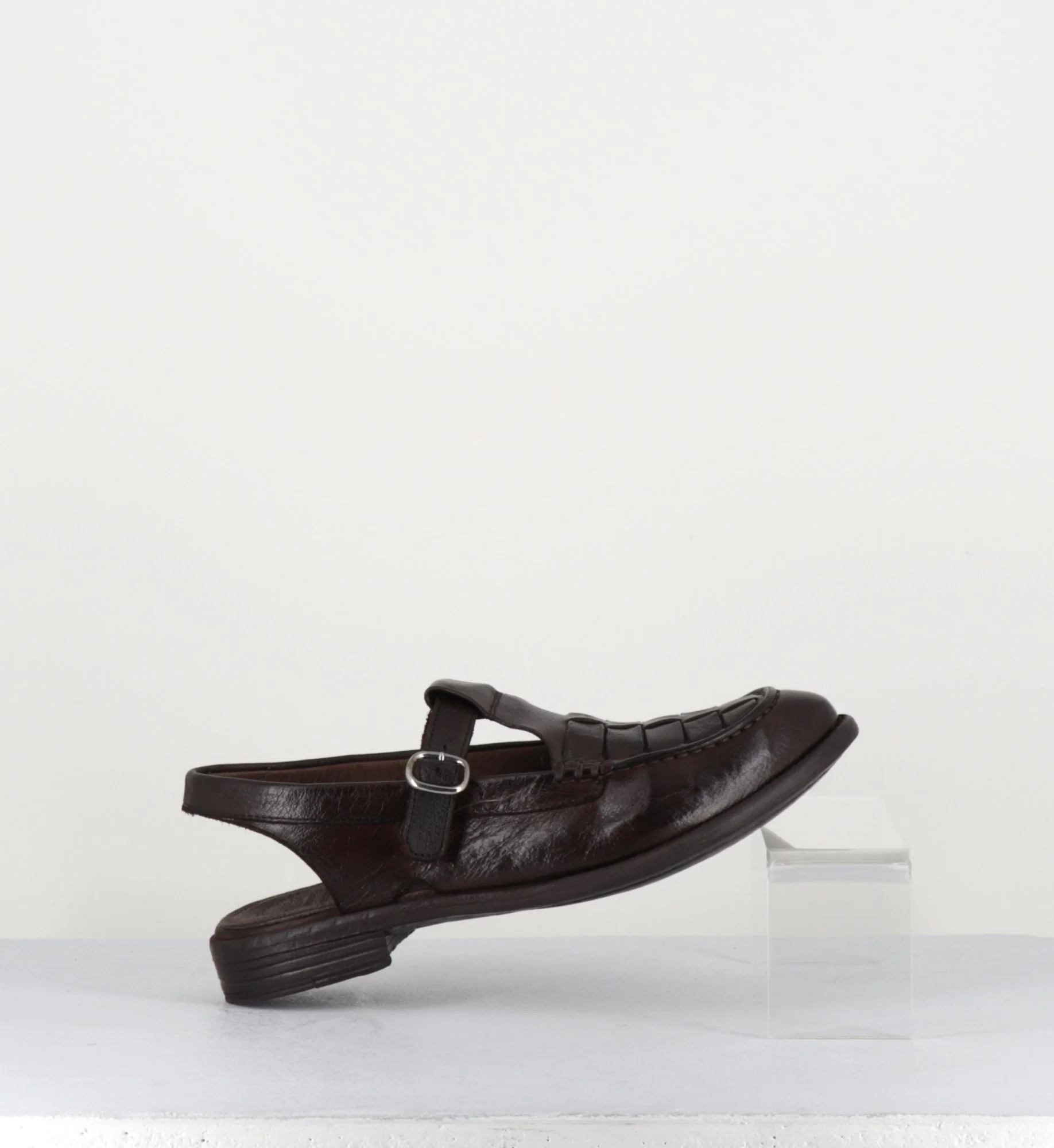 Chaussures Mary-Jane slingback en cuir marron tressé - LEX537 CORTECCIA – Image 6