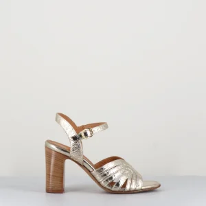 Sandales en cuir métallisé platine design papillon ajouré - 4855 PLATINO