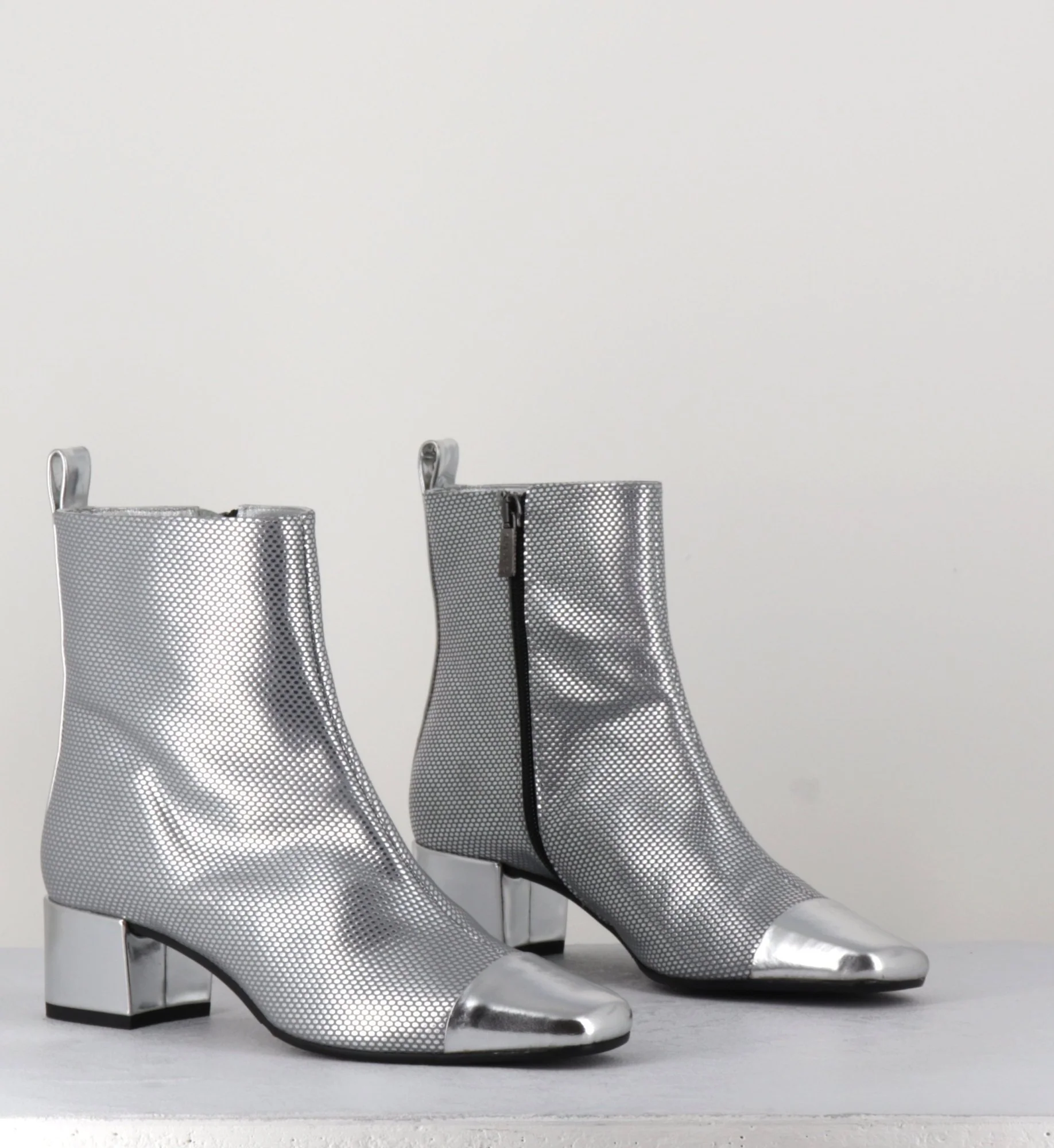 Boots en cuir gaufré argent détails miroir - ESTIME BIS ARGENT – Image 5