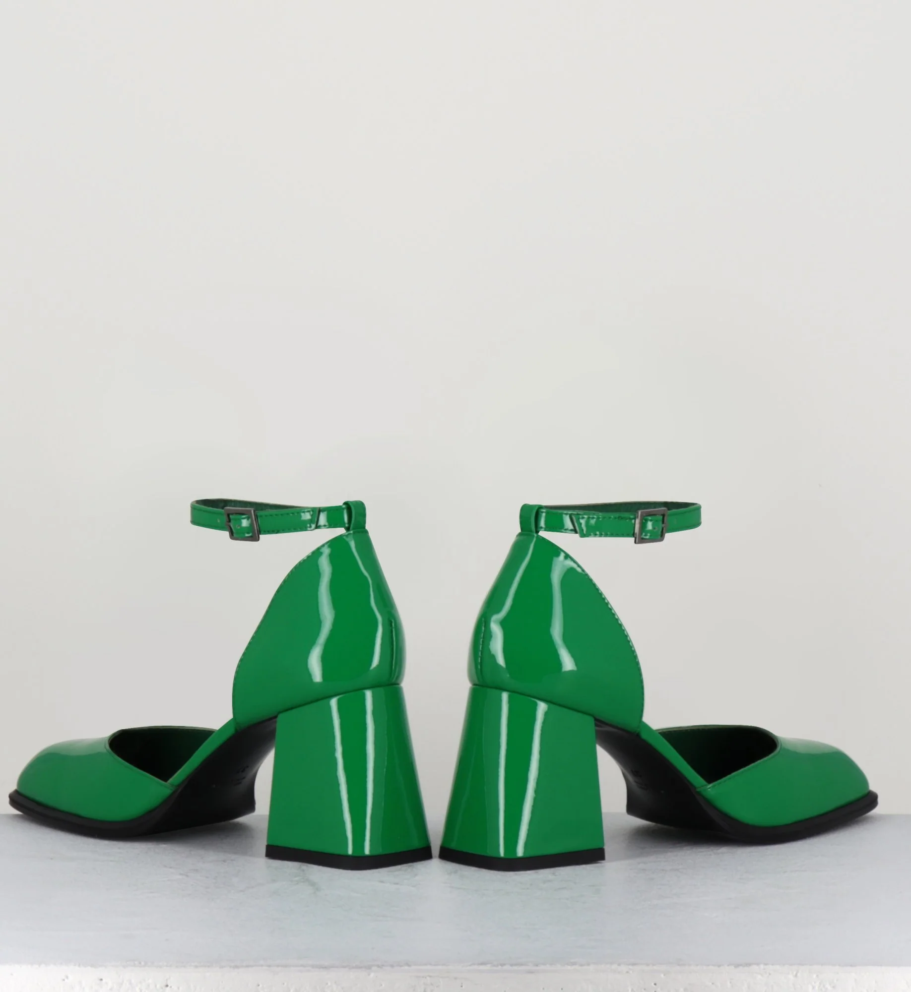 Babies en cuir vernis vert à talon - MIA70 VERDE – Image 8