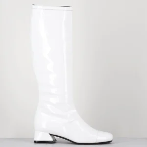 Bottes 60s en cuir vernis blanc - MJ1128 SUMATRA BIANCO