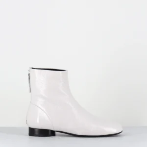 Boots plates 60s en cuir vernis blanc - PAM26 NAPLAK ICE
