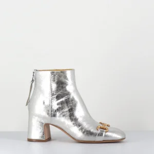 Boots 70s petit talon en cuir argent vieilli - Q199 VINTAGE SILVER