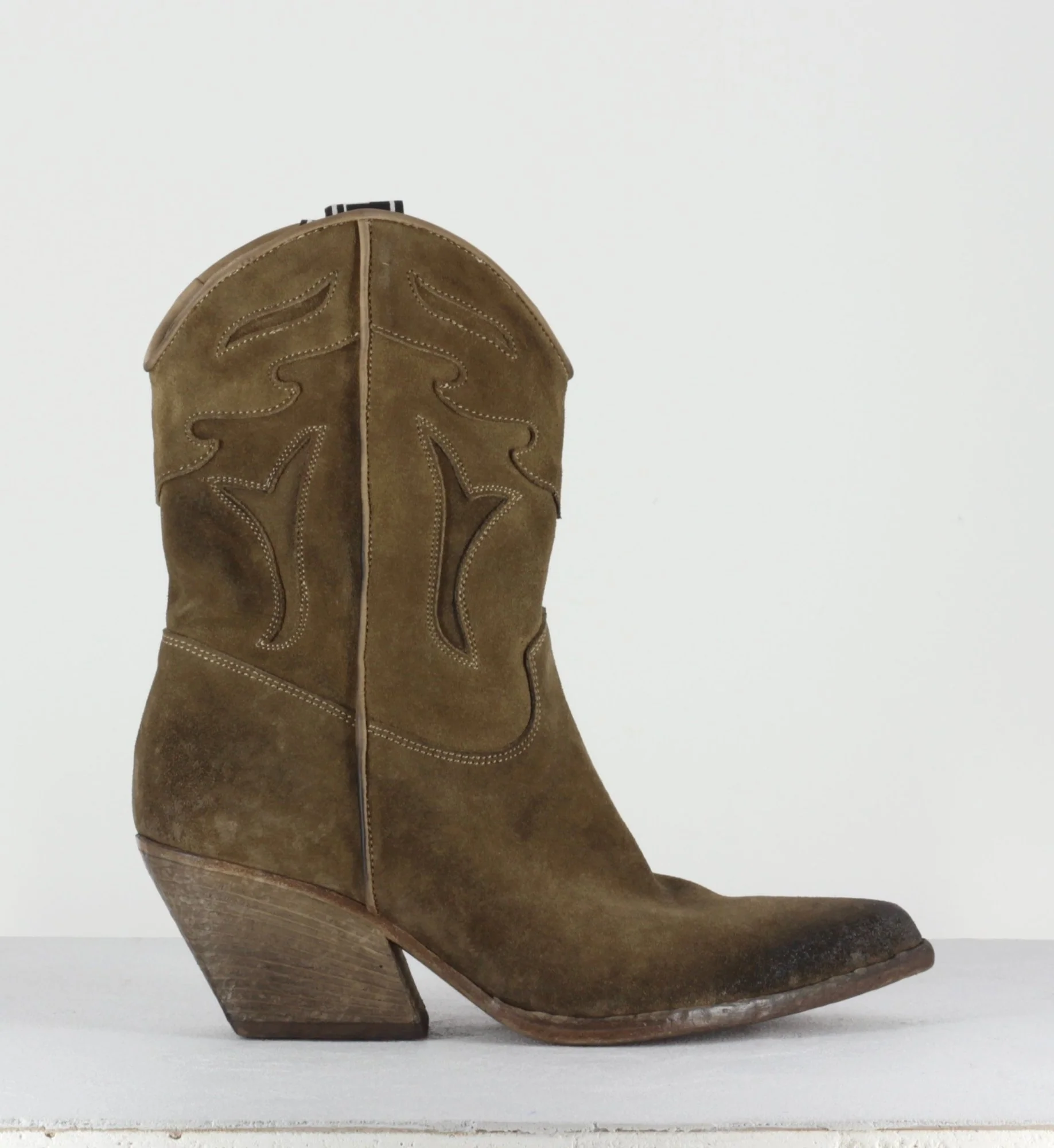 Boots santiags en daim taupe - E2016 VELOUR FANGO – Image 2