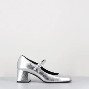 Babies 60s en cuir métallisé argent petit talon - XARA SCRATCH SILVER