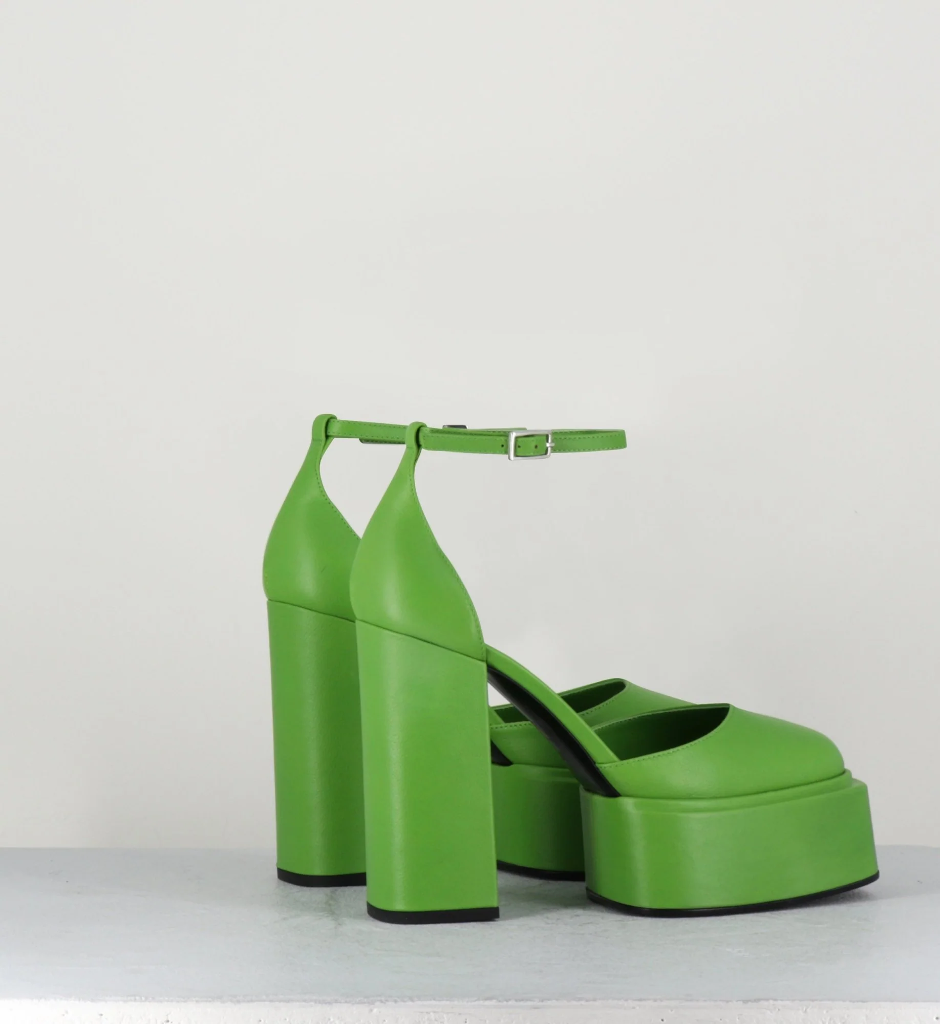 Babies talon haut à plateforme en cuir vert - AMBRA MOK GREEN – Image 6