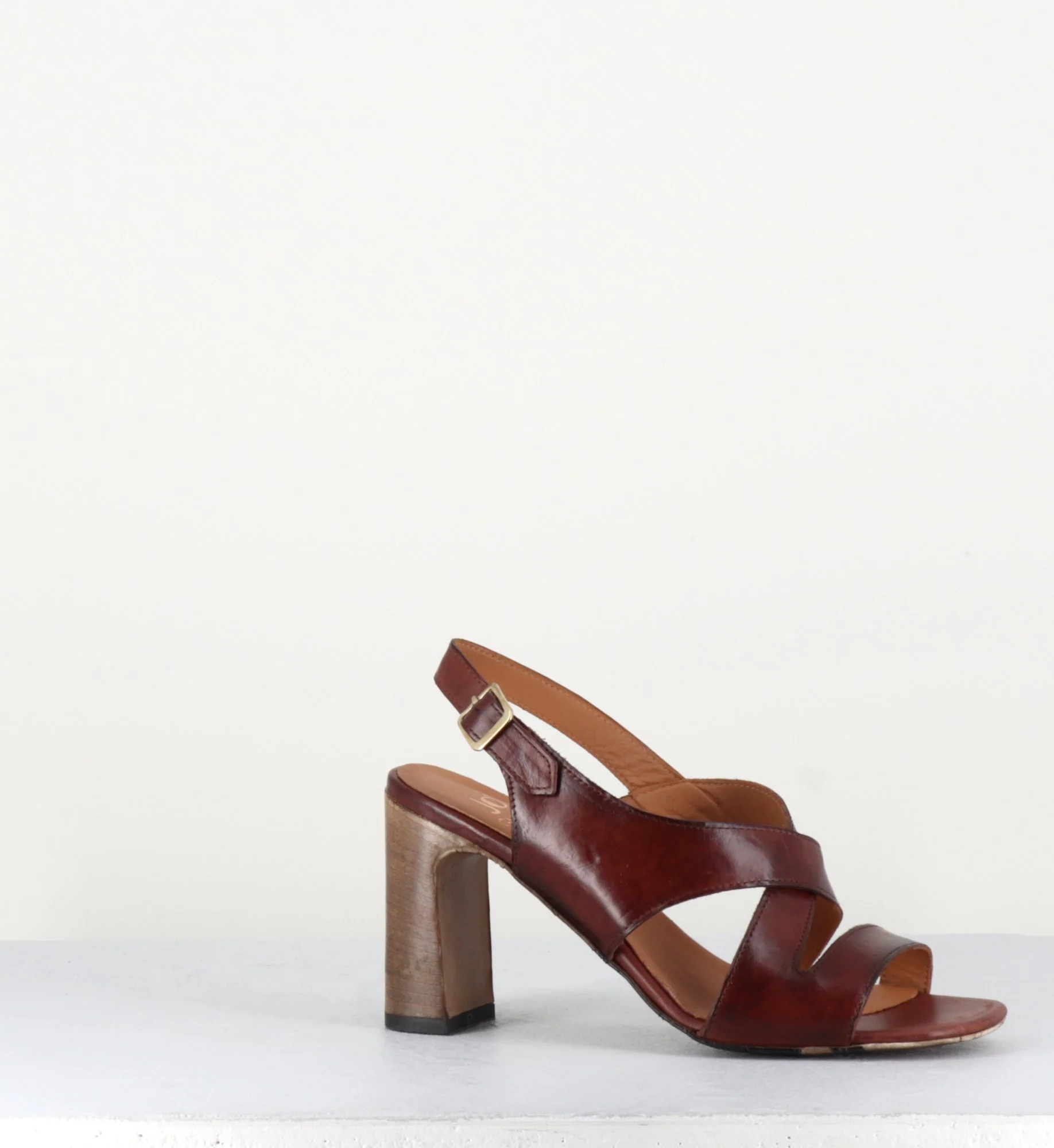 Sandales talon haut en cuir marron - 3174 TABACCO – Image 4