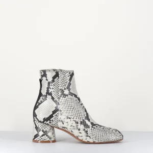 Bottines à talon en cuir estampillé python B3494 - Garrice collection
