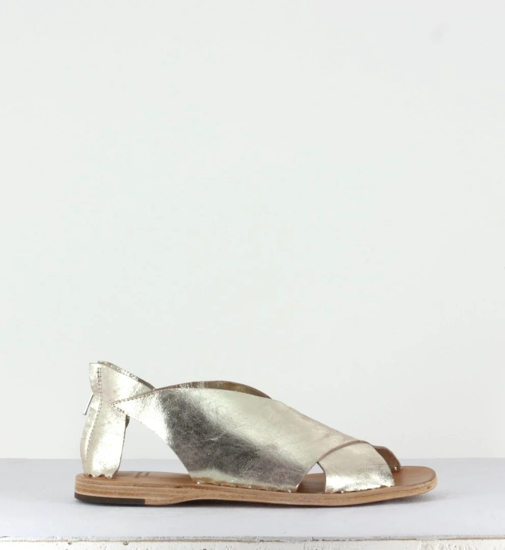 Sandales plates dorées - Itaca 026 Platino